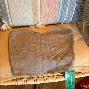 SHEIN Gray Ribbed Crop Top